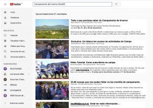 promo campamento en youtube