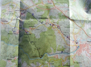mapa topográfico ruta Allariz
